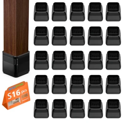 Image of Square Chair Leg Floor Protectors, Protectors for Hardwood Floors, Silicon Protection Covers, Rectangle Chairs, No Scratches and Noise