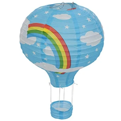 Image of Uinfhyknd 12inch Hot Balloon Paper Lantern Lampshade Ceiling Light Wedding, Rainbow