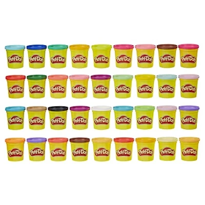 Image of Play Doh 36 Pack of Modeling Compound, Bulk Mega 3 Ounce Cans, Assorted Colours, Toys for Boys and Girls 2 Year Olds &amp; Up, Arts Crafts Activities