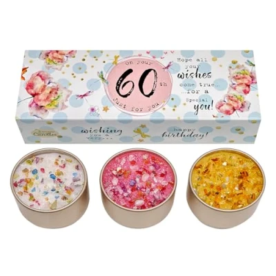 Image of Best Kept Secrets Three Lites Birthday Age Decorated Tea Light Candles (60th)