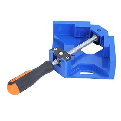 Image of TOPWAY 90 Degree Right Angle Clamp, Heavy Duty Corner Vice Aluminum Alloy Adjustable Swing Bench Tool for DIY Woodworking Welding Cabinet Drawer Carpenter, Blue 402309