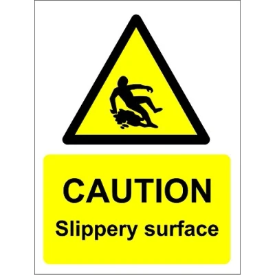 Image of CAUTION SLIPPERY SURFACE SIGN 1.2mm rigid plastic 300mm x 200mm