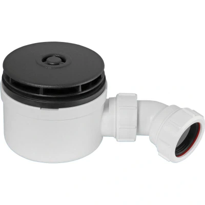 Image of McAlpine Matt Black Finish 90mm Fast Flow Shallow Shower Trap 70mm High