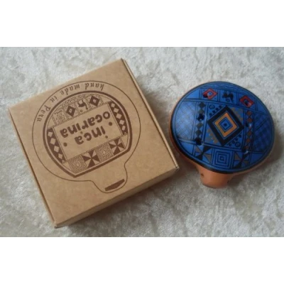 Image of Traditional Peru Fair Trade Ocarina Flute Navy Blue