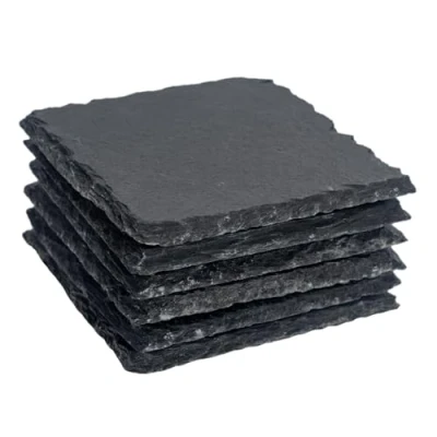 Image of 6x Square Slate Coasters By Argon Tableware