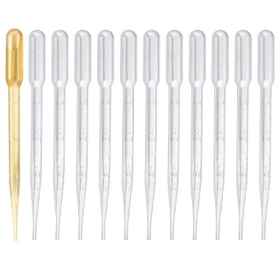 Image of 200 Pcs Pipettes Droppers, 3 ML Plastic Transfer Transparent Graduated Pipettes, Measuring Pipettors Droppers for Transfering Essential, Oils, Perfume, Paints, Lab
