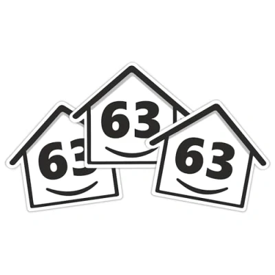 Image of 3 x Bin Numbers for Wheelie Bins, House Design 0 99 Stickers, 16 cm Stickers Self Adhesive Numbers, Weatherproof Vinyl Number (63)