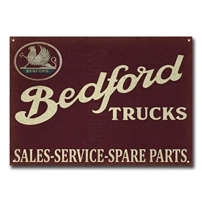 Image of Bedford Trucks Service Car Auto Vintage Retro TIN SIGN Metal 7.8X11.8 INCH