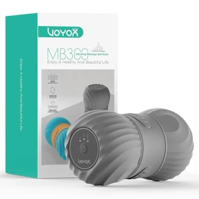 Image of VOYOR HEALTH Vibrating Peanut Massage Ball Roller for Tense Muscle, Electric Double Lacrosse with Deep Tissue Trigger Point Massage, Yoga Sports Fitness Use, Rechargeable MB300 (Gray)