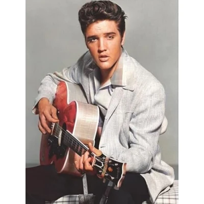 Image of JLANEZI 5D DIY Diamond Painting Elvis Embroidery Full Round Drill Cross Stitch Mosaic Decor Gift,30x40cm
