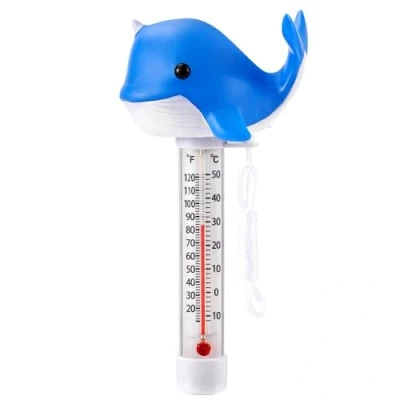 Image of INCETUE Floating Pool Thermometer, Easy Read Water Temperature Gauge with String for Swimming Pools, Ice Baths, Hot Tubs, Cold Ponds, and Spas (Whale)