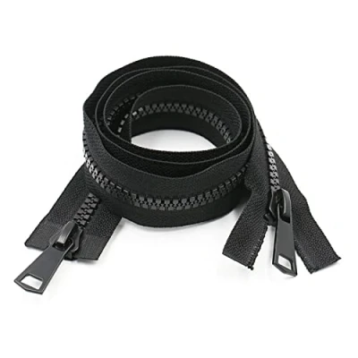 Image of WANGCL 2pcs #15 39 Inch Two Way Separating Zipper Large Plastic for Sewing Coat Parka Down Jacket Heavy Duty Resin Zippers Bulk (100cm)
