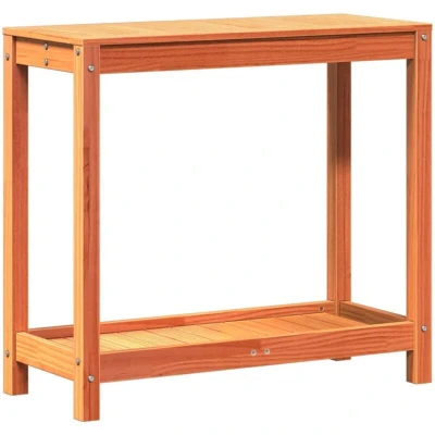 Image of vidaXL Potting Table with Shelf Wax Brown 82.5x35x75 cm Solid Wood Pine