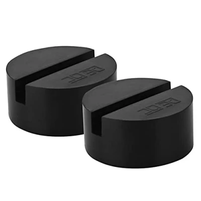 Image of DEDC 2 Pack Rubber Jack Pads Universal Slotted Frame Rail Protector Block Car Motorbike Trolley Workshop Tool 75 X 35mm