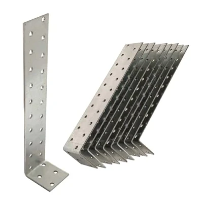Image of OMIDEAS 10 x Anchor Brackets (40 200 40) Metal Steel Tie Strap Corner L Angle Timber Wood Joining Fixing Galvanised Connector