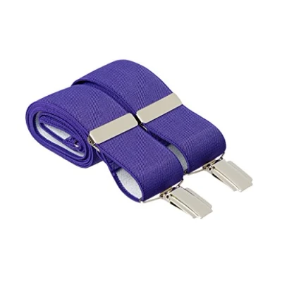 Image of Gents Shop XL Purple Braces for Suit Trousers Mens Suspenders Plain 35mm Wide Adjustable Strong Silver Clips Extra Long Size 48 Inches Trouser Men Womens (XL Long, Purple)