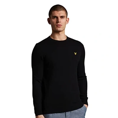 Image of Lyle &amp; Scott CREW NECK Jumper, Men&#039;s, Size: XS, Jet black