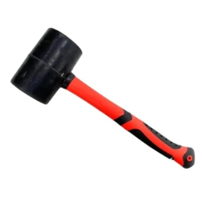 Image of Dunnet Tools 48oz Rubber Mallet Camping with Fiberglass Handle, Non Slip for Shock Absorption Ideal Tent Pegs, Hammer and