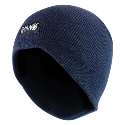 Image of THMO Kids Thinsulate Beanie Hat Fleece Lined Winter Warm Knitted (7 10 Years, Navy)