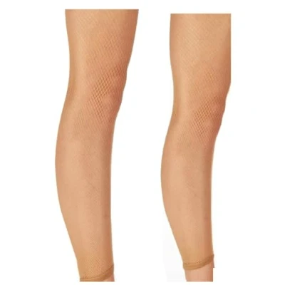 Image of Mytoptrendz® Childrens Girls Footless Dance Tights Super Soft Microfiber Fishnets Plain Cuff Natural (11 13 years,)
