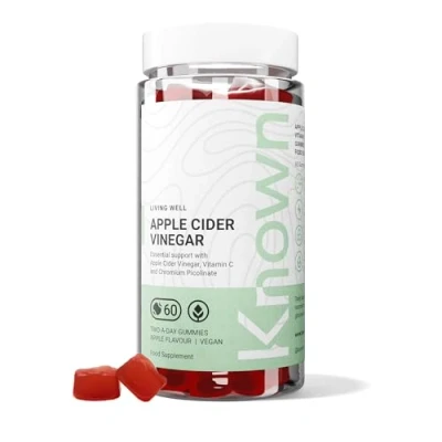 Image of Tasty 1000mg Apple Cider Vinegar Gummies Metabolism &amp; Weight Support Chromium Vitamin C Vegan Halal Food Supplement Natural Flavour Multivitamin 1 Month Supply Known Nutrition