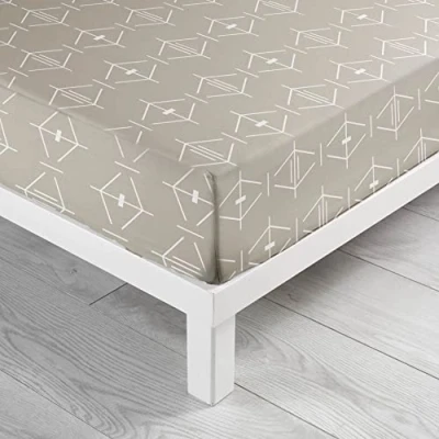 Image of douceur d&#039;intérieur, Aristide Natural Fitted Sheet (160 x 200 cm) 100% Cotton