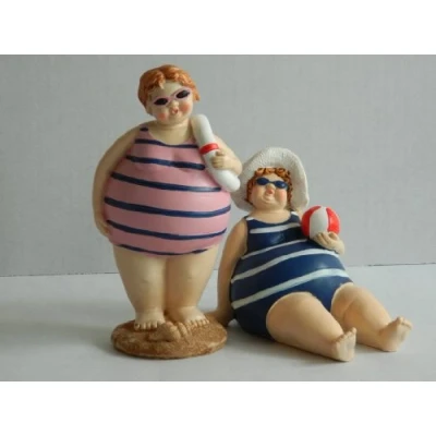 Image of Quay Traders SEASIDE FAT PLUMP LADIES IN BATHING COSTUMES NAUTICAL BEACH NOVELTY FUN GIFT