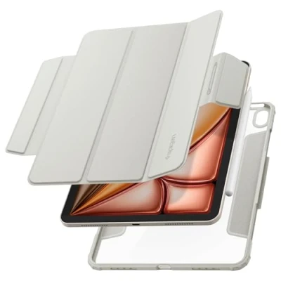 Image of Spigen AirSkin Pro Case Compatible with iPad Air 6th Generation 11 Inch M2 (2024) / 5th (2022) 4th (2020) 10.9 Detachable Magnetic Cover Gray