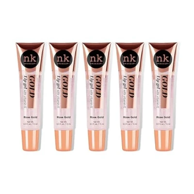 Image of NK Lip gloss gel 15ml Vitamin E, Shiny, Nourishes, (Rose Gold, Pack Of 5)