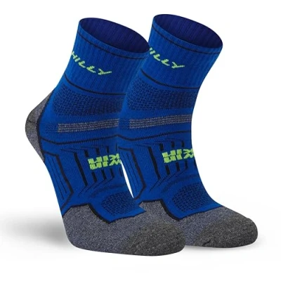 Image of Hilly, Twin Skin, Anti Blister Anklet Med Cushioning, Cobalt/Grey Marl, XL