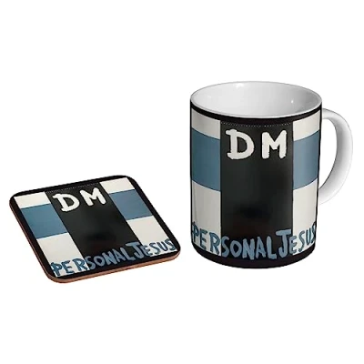Image of glades Depeche Mode Personal Jesus Ceramic Coffee Mug + Coaster Gift Set