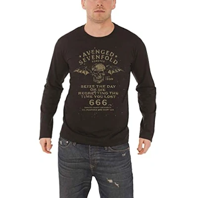 Image of Avenged Sevenfold T Shirt Seize The Day Official Mens Black Long Sleeve L