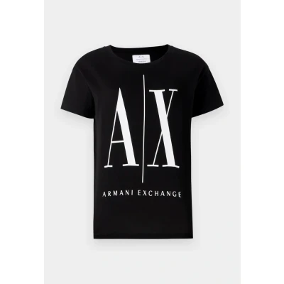 Image of Armani Exchange Print Tshirt, Women&#039;s, Size: Small, Black