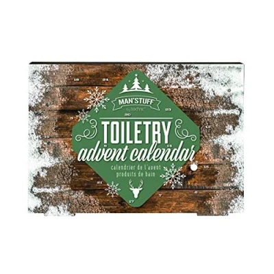 Image of Man&#039;Stuff Festive Countdown 24 Day Bath &amp; Body Beauty Advent Calendar For Men Containing Cleansing and Grooming Essentials
