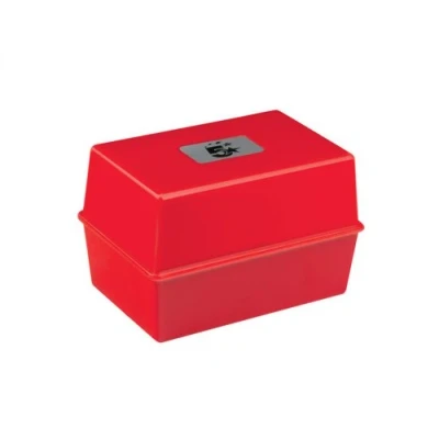 Image of 5 Star Office Card Index Box Capacity 250 Cards 6x4in 152x102mm Red