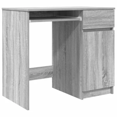 Image of vidaXL Sonoma Grey Desk 86 x 49 76 cm in Multilayer Wood