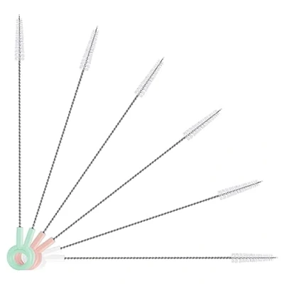 Image of Vicloon Bottle Brush, 6 Pcs Long Cleaning Brushes, Tube Kettle Spout Straw Nylon Pipe Cleaner Set for Baby Flask Straws