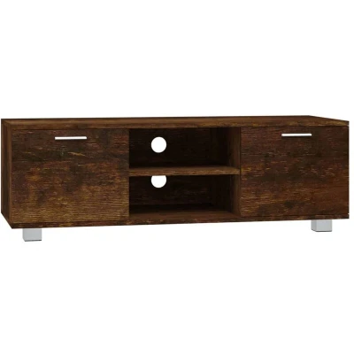 Image of vidaXL TV Cabinet Smoked Oak 120x40.5x35 cm Engineered Wood