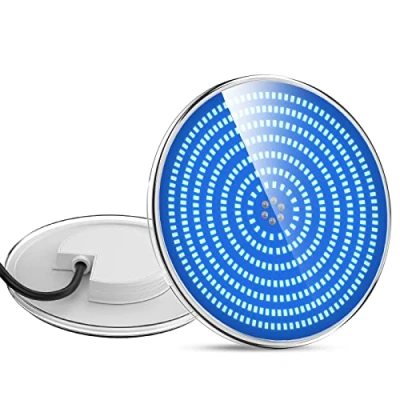 Image of LyLmLe LED Swimming Pool Light Resin Filled, 35W PAR56 Submersible Underwater Lamp (Equivalent 300W Halogen Bulbs), Super Bright Spotlight, 1200lm, 140Beam Angle, IP68 Waterproof, 12V AC/DC,Pure Blue