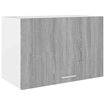 Image of vidaXL Hanging Cabinet Home Kitchen Furniture Equipment Storage Shelf Cupboard Wall Mounted Grey Sonoma Engineered Wood