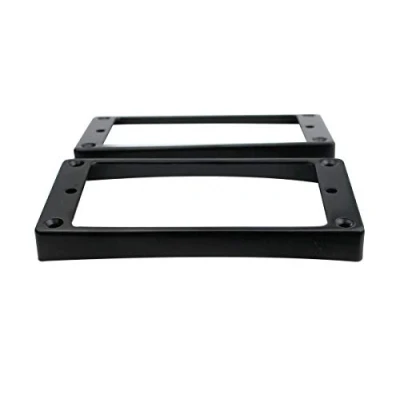 Image of Guyker Curved Bottom Metal Humbucker Pickup Mounting Ring Set Bridge and Neck Pickups Cover Frame Replacement Compatible with Les Paul LP Style Electric Guitar or Precision Bass(2PCS, Black)