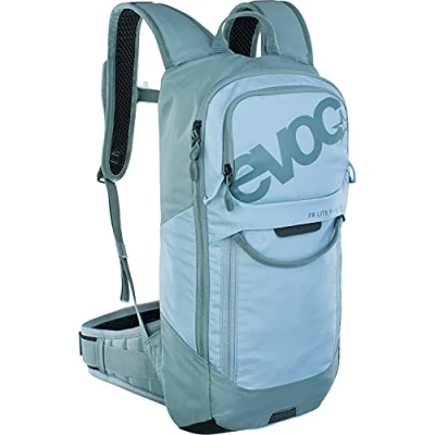 Image of EVOC FR LITE RACE 10 protector backpack ideal for enduro races (very light, LITESHIELD back protector, SYSTEM AIR, tool compartment with access, Size: M/L), Copen Blue/Slate