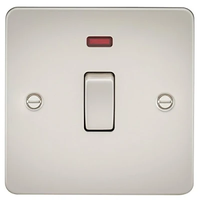Image of KnightsBridge Flat Plate 20A 1G DP switch with neon pearl