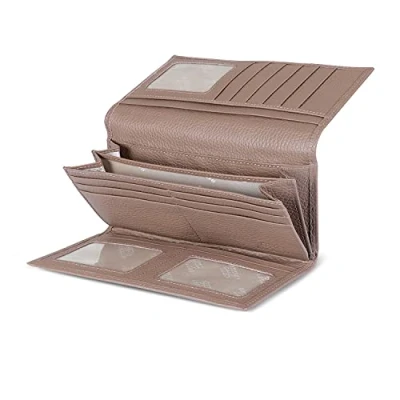 Image of Otto Angelino Genuine Leather Zippered Envelope Wallet with Phone Compatible Slots RFID Blocking Unisex