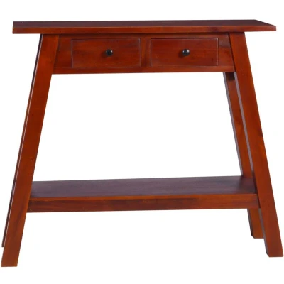 Image of vidaXL Console Table Classical Brown 90x30x75cm Solid Mahogany Wood