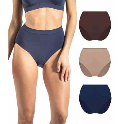 Image of Risalti Underwear Women High Waist Microfibre 3 Pack Women&#039;s Knickers Seamless, Pants For Women, Womens Multipack, Softer Than Cotton Ladies Made In Italy
