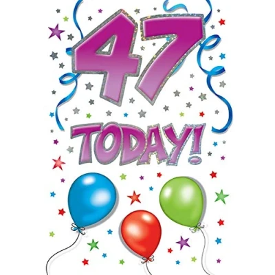 Image of Piccadilly Greetings Modern Milestone Age Birthday Card 47 7 x 5 inches