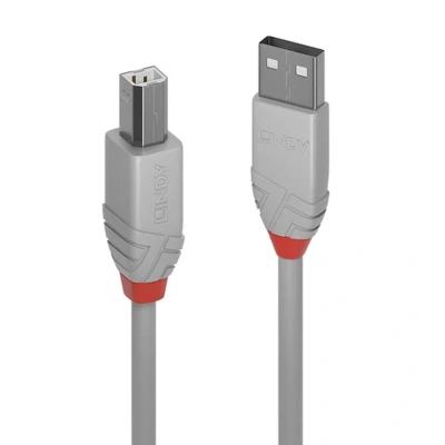 Image of LINDY 36684 USB 2.0 Type A to B Cable Anthra Line Grey, 3m