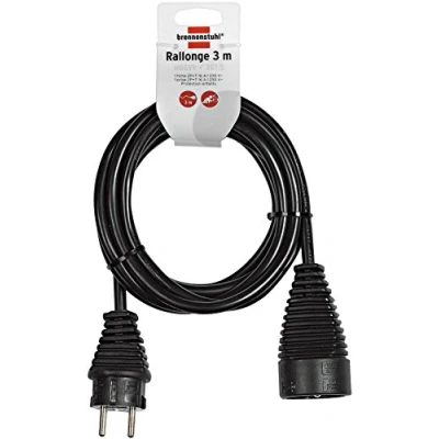 Image of Brennenstuhl Electric Extension Cord, H05VV F 3G1.5 Black, 1165431