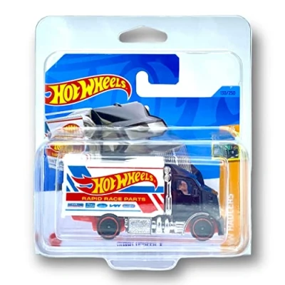 Image of Hot Wheels Hiway Hauler 2 (Black, White &amp; Red) 5/5 HW Haulers 2023 130/250 (Short Card) *** COMES IN A KLAS CAR KEEPER PROTECTIVE COLLECTORS CASE HKH27